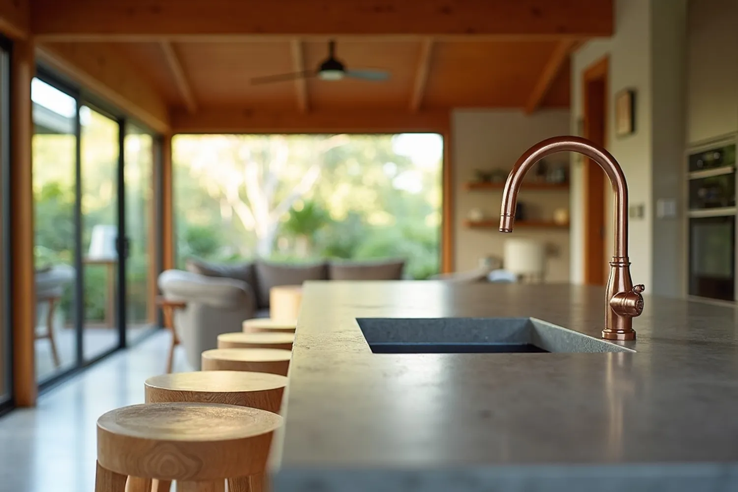 Interior of new open-plan living and kitchen area in Kingscliff extension